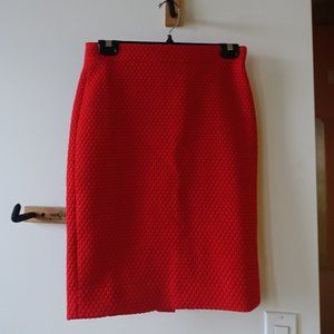 NWT J. Crew K5588 No. 2 Pencil Skirt red Matelasse textured skirt 0 XS